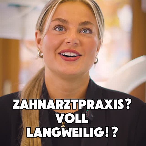 „Zahnarztpraxis? Langweilig?“ Von wegen! Erfahre von unseren Azubis und ZFAs, wie spannend Zahnmedizin wirklich sein... „Zahnarztpraxis? Langweilig?“ Von wegen! Erfahre von unseren Azubis und ZFAs, wie spannend Zahnmedizin wirklich sein...