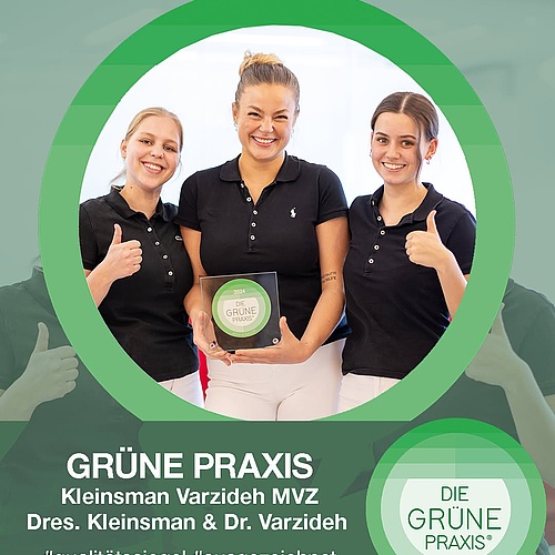🌿 Herzlichen Glückwunsch! 🌿⁠ Die Kleinsman Varzideh MVZ in Bocholt wurde mit dem Qualitätssiegel DIE GRÜNE PRAXIS...